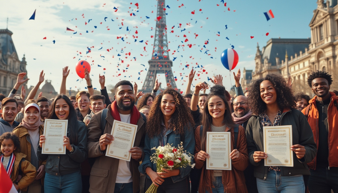 découvrez la cérémonie festive à vienne où trente-cinq nouveaux citoyens français ont célébré avec fierté leur obtention de la nationalité. un moment symbolique d'intégration et de partage, marquant leur engagement envers la france.