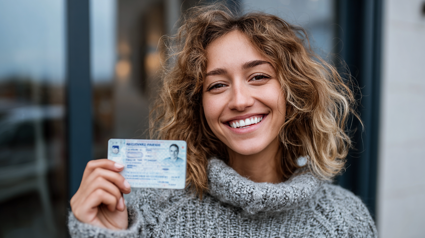 une femme qui vient juste d'obtenir une double nationalité par naturalisation